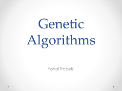 Genetic Algorithms Yohai Trabelsi