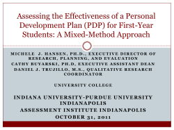 Assessing the Effectiveness of a Personal Development Plan (PDP) for First-Year