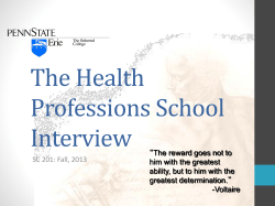 The Health Professions School Interview
