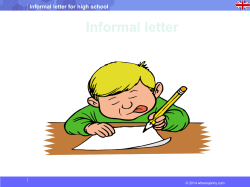 Informal letter for high school © 2014 wheresjenny.com