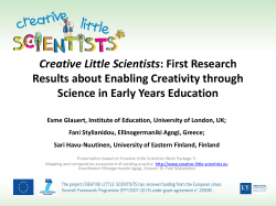 Creative Little Scientists Results about Enabling Creativity through