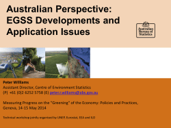 Australian Perspective: EGSS Developments and Application Issues
