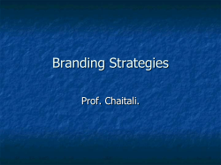 Branding Strategies Prof. Chaitali.