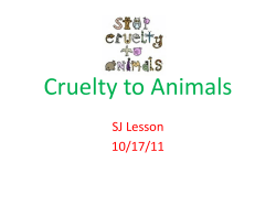 Cruelty to Animals SJ Lesson 10/17/11