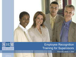 Employee Recognition Training for Supervisors