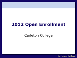 2012 Open Enrollment Carleton College