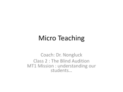 Micro Teaching Coach: Dr. Nongluck Class 2 : The Blind Audition