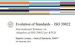 Evolution of Standards – ISO 20022 International Seminar on
