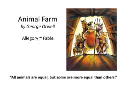 Animal Farm by George Orwell Allegory ~ Fable