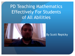PD Teaching Mathematics Effectively For Students of All Abilities By Scott Repicky