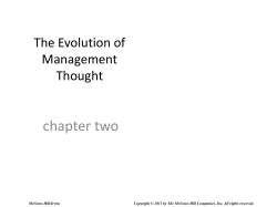 chapter two The Evolution of Management Thought