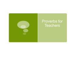 Proverbs for Teachers