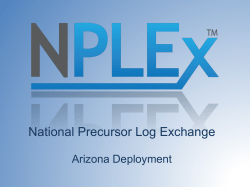 National Precursor Log Exchange Arizona Deployment