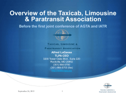 Overview of the Taxicab, Limousine &amp; Paratransit Association Alfred LaGasse