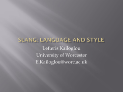 Lefteris Kailoglou University of Worcester