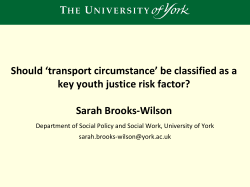 Should ‘transport circumstance’ be classified as a Sarah Brooks-Wilson