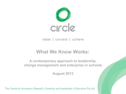 What We Know Works: A contemporary approach to leadership, August 2013