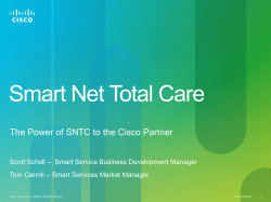 Smart Net Total Care – Smart Service Business Development Manager Scott Schell