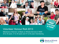 Volunteer Honour Roll 2013