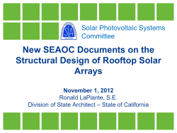 New SEAOC Documents on the Structural Design of Rooftop Solar Arrays