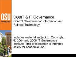 C T &amp; IT Governance OBI
