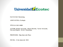 FACULTAD: Marketing ASIGNATURA: Ecología TÍTULO: ISO 14000