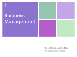 + Business Management Yr 11 Business Studies