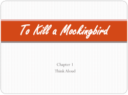 To Kill a Mockingbird Chapter 1 Think Aloud