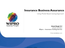 Insurance Business Assurance Using Model Based testing Approach Vimal Singh S V