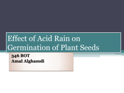 Effect of Acid Rain on Germination of Plant Seeds 346 BOT Amal Alghamdi