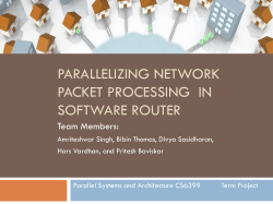 PARALLELIZING NETWORK PACKET PROCESSING  IN SOFTWARE ROUTER Team Members: