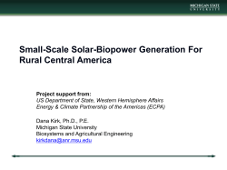 Small-Scale Solar-Biopower Generation For Rural Central America