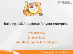 Building a SOA roadmap for your enterprise Presented by Sanjeev Batta