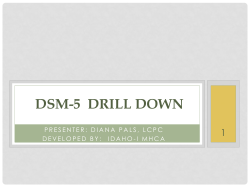 DSM-5  DRILL DOWN 1