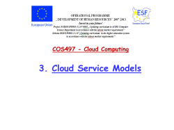3. Cloud Service Models COS497 - Cloud Computing