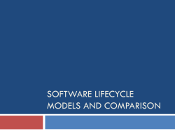 SOFTWARE LIFECYCLE MODELS AND COMPARISON