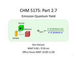 CHM 5175: Part 2.7 Emission Quantum Yield F =