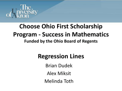 Choose Ohio First Scholarship Program - Success in Mathematics Regression Lines Brian Dudek