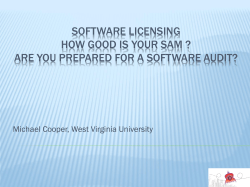 SOFTWARE LICENSING HOW GOOD IS YOUR SAM ?