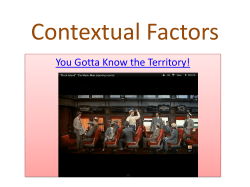 Contextual Factors You Gotta Know the Territory!