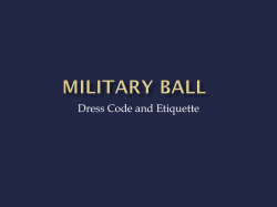 Dress Code and Etiquette