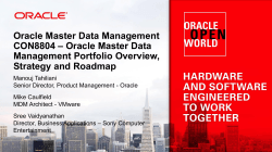 Oracle Master Data Management – Oracle Master Data CON8804 Management Portfolio Overview,