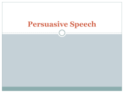 Persuasive Speech
