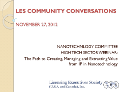 LES COMMUNITY CONVERSATIONS NOVEMBER 27, 2012 from IP in Nanotechnology