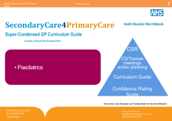 SecondaryCare 4 PrimaryCare • Paediatrics
