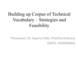 Building up Corpus of Technical Vocabulary – Strategies and Feasibility