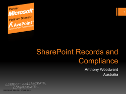 SharePoint Records and Compliance Anthony Woodward Australia