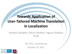 Towards Application of User-Tailored Machine Translation in Localization