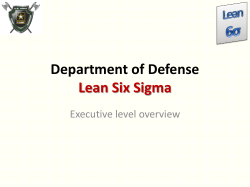 Department of Defense Lean Six Sigma Executive level overview