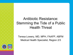 Antibiotic Resistance: Stemming the Tide of a Public Health Threat